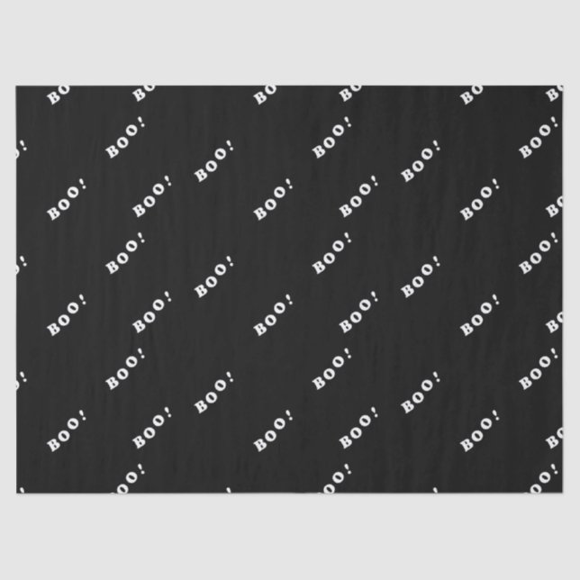 Papier Mousseline Halloween mots de passe sur noir (Recto)