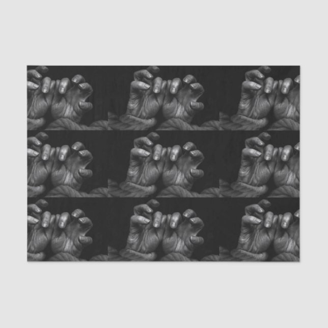 Papier Mousseline Halloween Parti mal mains noir Éffrayant (Recto)