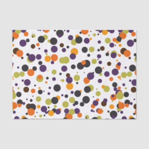 Papier Mousseline Halloween Pois modernes en orange vert violet