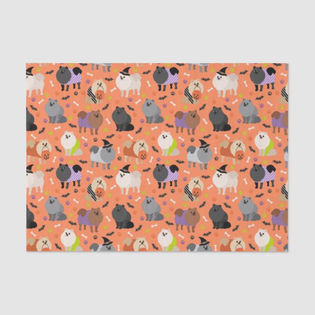 Papier Mousseline Halloween Pomeranian (Recto)