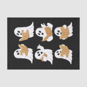 Papier Mousseline Halloween Professeur Ghost Lecture Livres Librairi