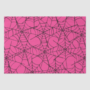 Papier Mousseline Halloween rose Cobweb