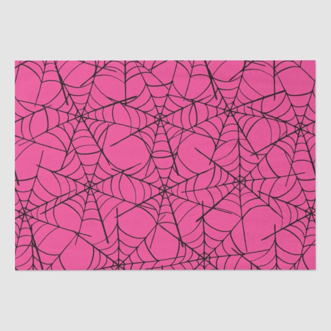 Papier Mousseline Halloween rose Cobweb  (Recto)
