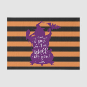 Papier Mousseline Halloween Sorcière Violette Je t'ai Jeté un Sortil