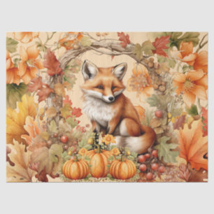 Papier Mousseline Halloween Watercolor Fox & Découpage Citrouille