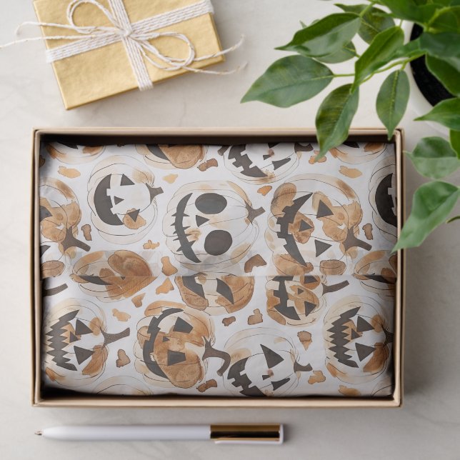 Papier Mousseline Halloween Western Cowboy Cowgirl Pumpkins (Cadeau)