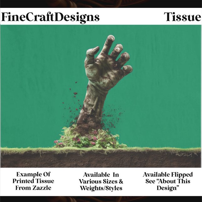 Papier Mousseline Halloween Zombie Hand From Grave ES4L Decoupage (Créateur téléchargé)