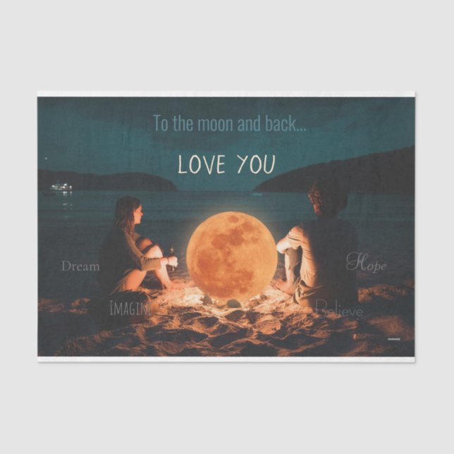 Papier Mousseline HAMbyWG - Vers la lune et le dos (Recto)