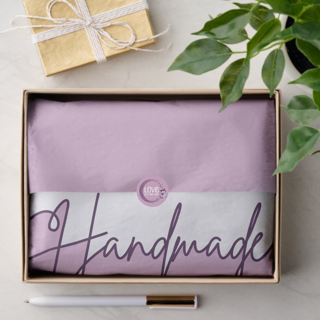 Papier Mousseline Handmade With Love Purple Small Business Packaging (Créateur téléchargé)