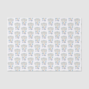 Papier Mousseline Hanoukka Love & Light Floral Menorah