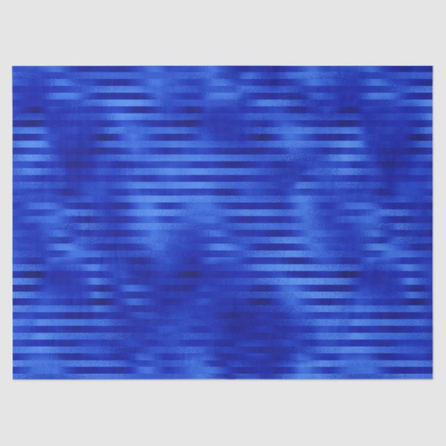 Papier Mousseline Hanoukka rayée Royal Blue Foil (Recto)