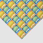 Papier Mousseline Hanoukka Yellow Blue Menorah Motif Moderne Simple<br><div class="desc">Une photo de fond de menorahs d'or bleu, bleu, vert et jaune brillants vous aide à inaugurer les vacances d'Hanoukka dans le style. Sentez la chaleur et la joie de la saison des Fêtes chaque fois que vous utilisez ce papier de tissu Hanoukka brillant et coloré. Des cartes de correspondance,...</div>