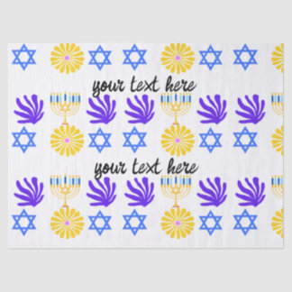 Papier Mousseline Hanukkah Wrapping Paper – Menorah, Star of David