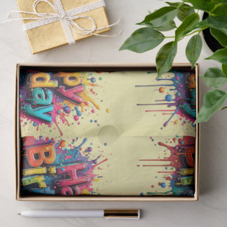 Papier Mousseline Happy Birthday Tissue Paper – Multicolor Typograph