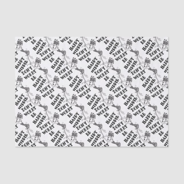 Papier Mousseline Happy Dancing Hippie (texte noir) (Recto)
