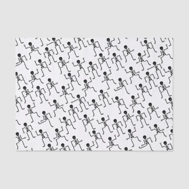 Papier Mousseline Happy Dancing Skeletons Horror Motif (Recto)