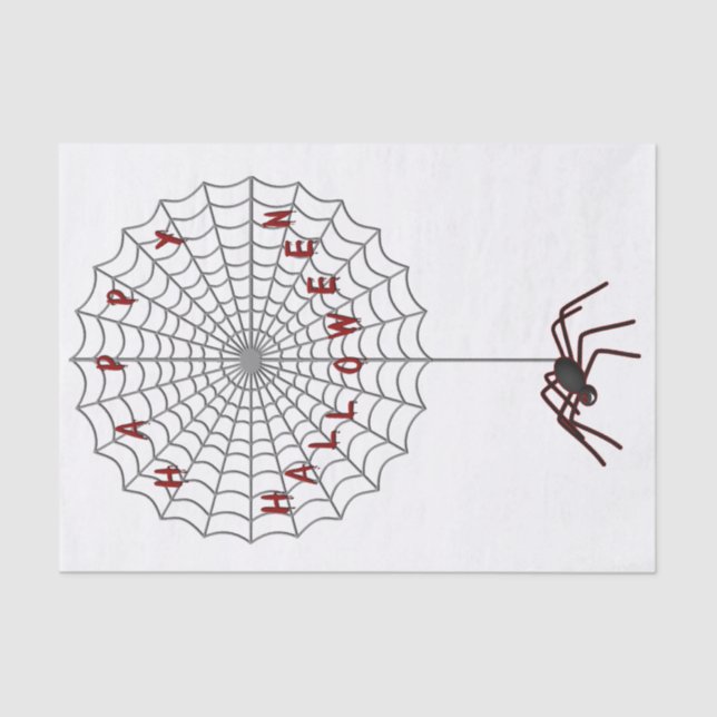 Papier Mousseline Happy Halloween Spider Web Tissue Paper (Recto)