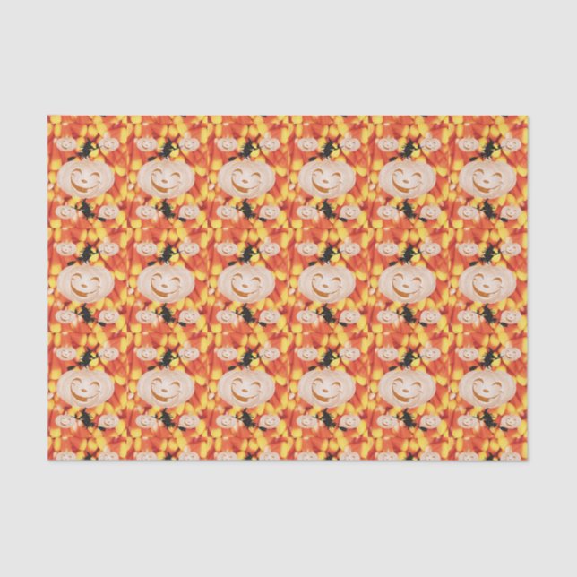 Papier Mousseline Happy Halloween Tissue Paper, Citrouille (Recto)