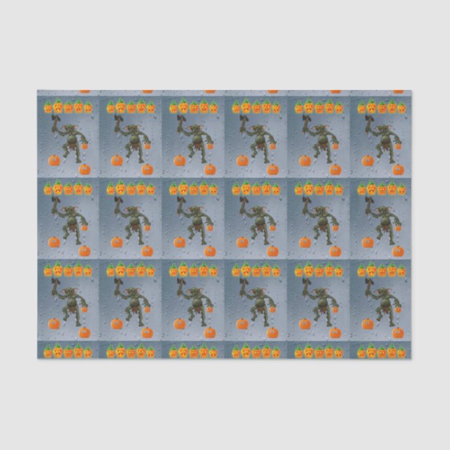 Papier Mousseline Happy Halloween Tissue Paper, Goblin (Recto)