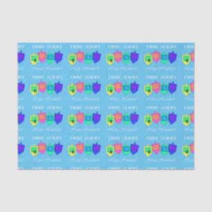 Papier Mousseline Happy Hannukah Anglais Hébreu