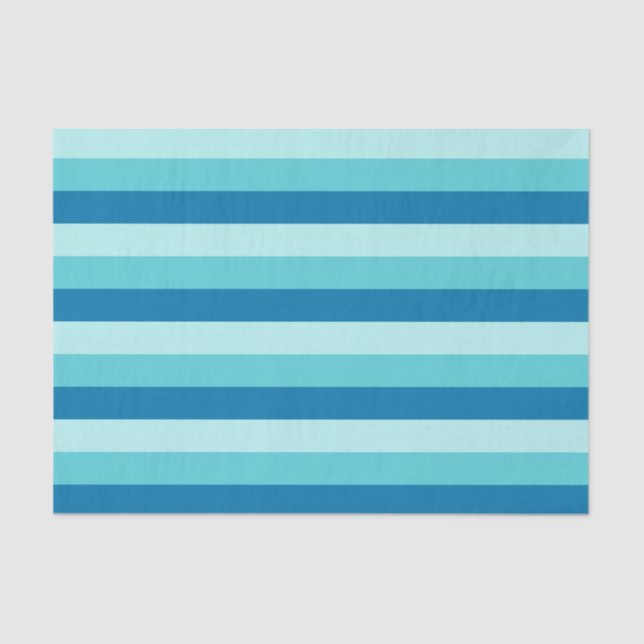 Papier Mousseline Happy Hanukkah | Blue and Teal Striped (Recto)