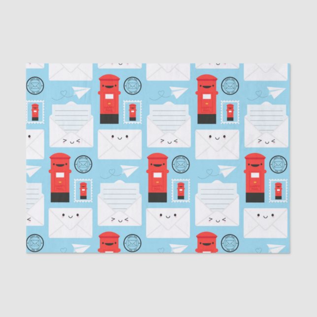 Papier Mousseline Happy Mail - Kawaii Post (Recto)