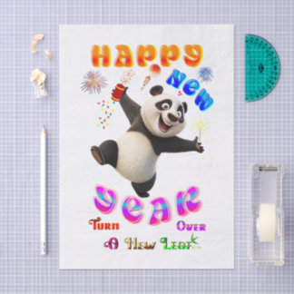 Papier Mousseline Happy New Year Turn Over A New Leaf