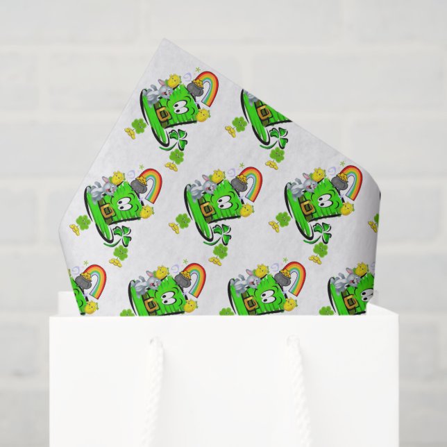 Papier Mousseline Happy Saint Patrick's Day Rabbit Tissue Paper (Sac cadeau)