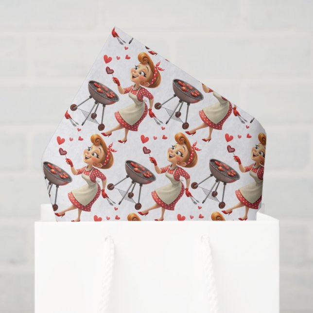 Papier Mousseline Happy Valentine's Day Tissue Paper Cooking Hearts (Sac cadeau)