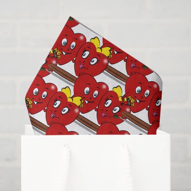 Papier Mousseline Happy Valentine's Day Tissue Paper Couple Hearts (Sac cadeau)