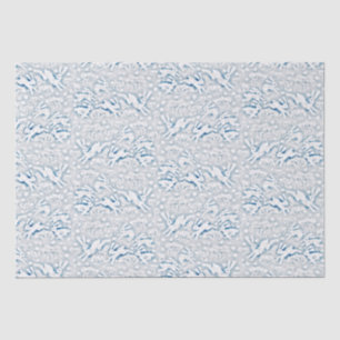 Papier Mousseline Hares lapins lapins lapins Motif d'hiver Blanc
