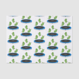 Papier Mousseline Haricots verts mignons sur dessin animé trampoline