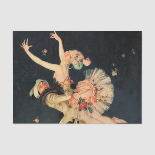 Papier Mousseline “Harlequin and Columbine” by FX Leyendecker (Recto)