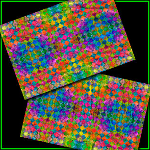 Papier Mousseline [Harlequin Cravate-Dye] À damiers fractal diamant