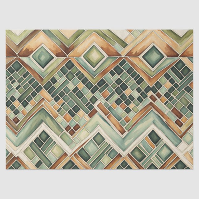 Papier Mousseline Harmonie de mosaïque diamantée (Recto)