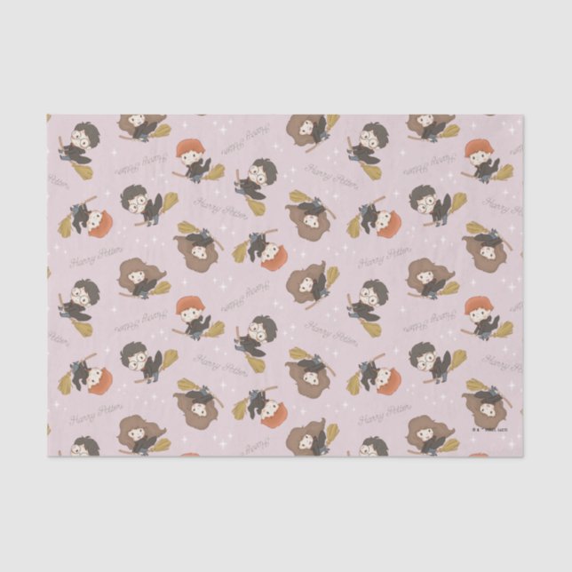 Papier Mousseline HARRY POTTER™, Hermione & Ron Flying Motif (Recto)