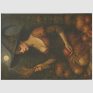 Papier Mousseline Harvest Moon Witch - Automne Gothique Imaginaire A