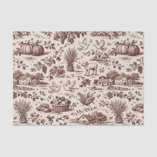 Papier Mousseline Harvest Sepia Brown Toile (Recto)