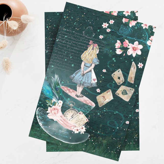 Papier Mousseline Hatter Alice Au Pays Des Merveilles Collage Découp (Créateur téléchargé)