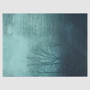 Papier Mousseline Hauning Arrière - plan bleu avec arbres et écritur