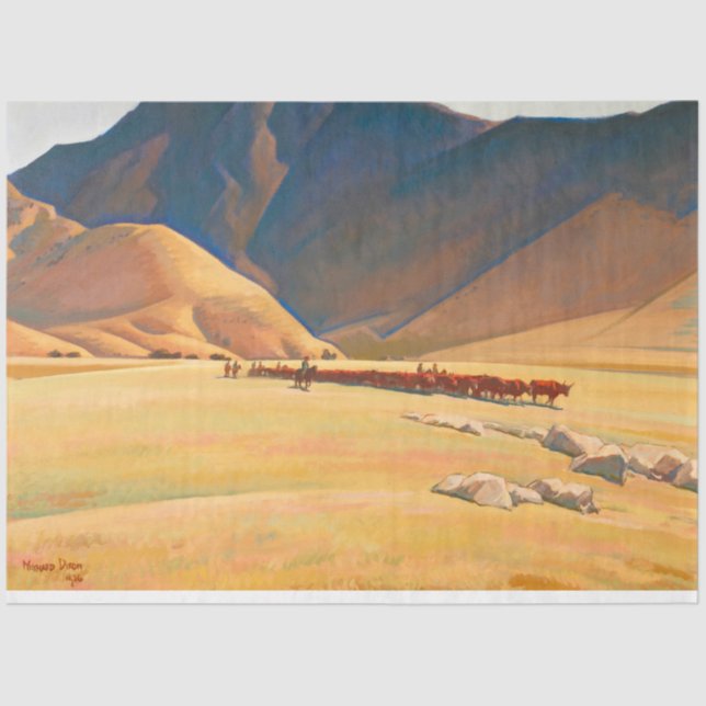 Papier Mousseline Hautes collines de Tehachapi par Maynard Dixon (Recto)