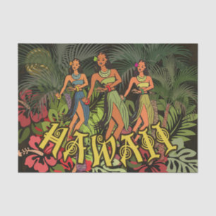 Papier Mousseline Hawaii Aloha Palm Hula Art Design