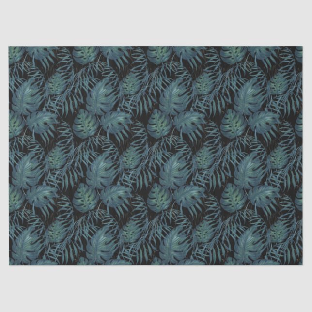 Papier Mousseline Hawaiian Tropical Monstera Feuille Tissu Papier (Recto)