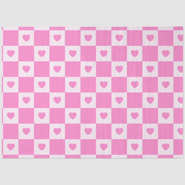 Papier Mousseline Heart Modern Pink Love Collection (Recto)