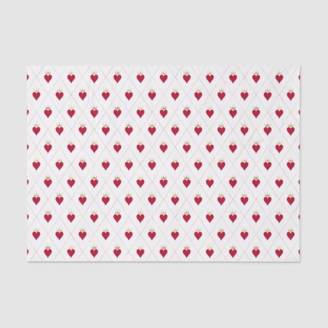 Papier Mousseline Hearts Queen Wonderland Alice Red Tissue Paper (Recto)
