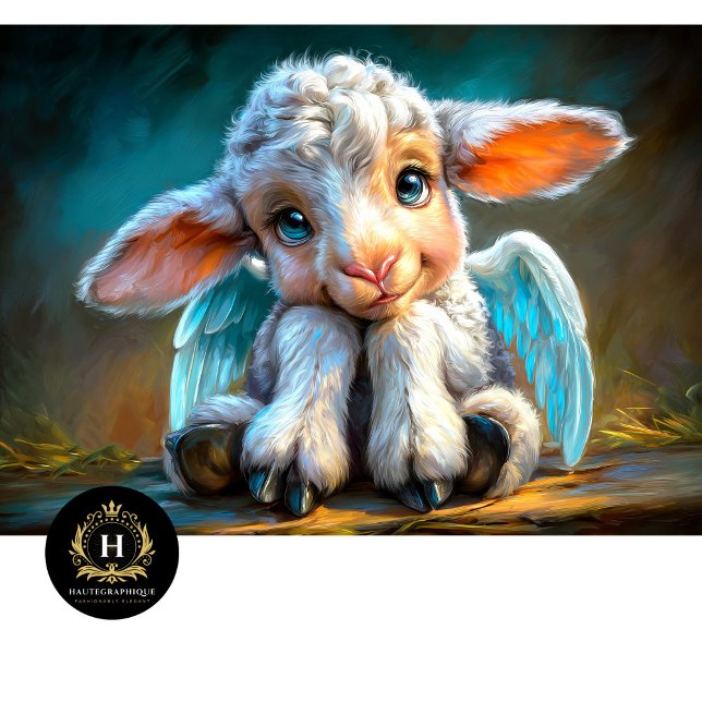 Papier Mousseline Heavenly Winged Baby Lamb Angel Decoupage (Créateur téléchargé)