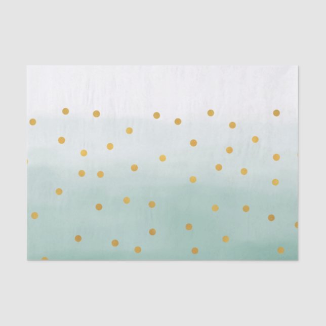 Papier Mousseline Hello Gold Mint Confetti Ombre (Recto)