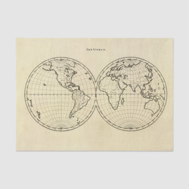 Papier Mousseline Hémisphère de double d'ensemble du monde (Recto)