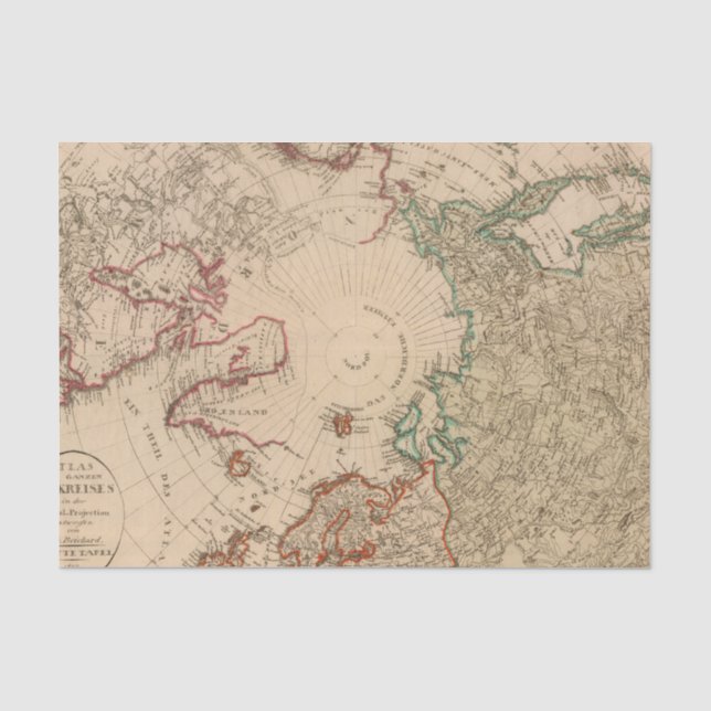 Papier Mousseline Hémisphère nord, arctique (Recto)