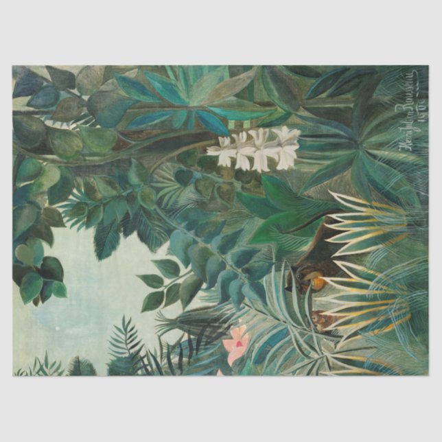 Papier Mousseline Henri Rousseau | La Jungle équatoriale (1909) (Recto)